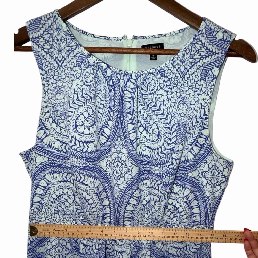 Talbots Blue And White Paisley Maxi Dress Women’s Size 8 Sleeveless Stretch - Picture 3 of 7